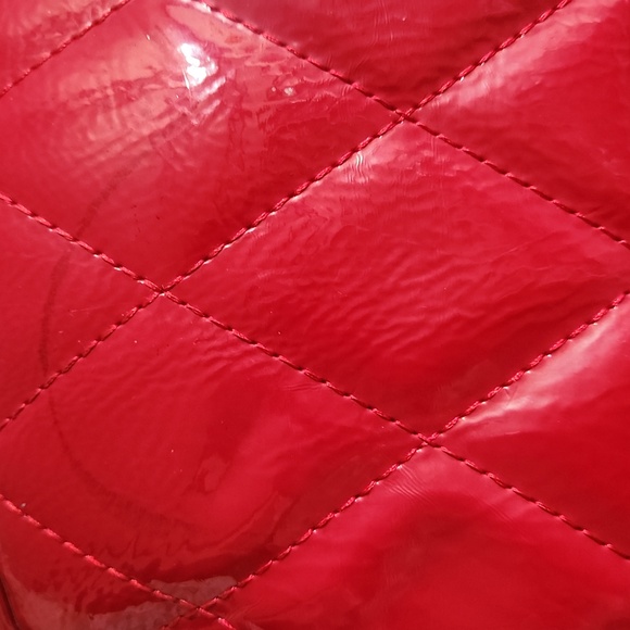 Grace Adele Red Quilted Shoulder Bag w/ Chain Strap - Picture 10 of 10